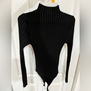 Black turtle neck bodysuit